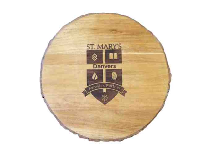 St. Mary's Engraved Wooden Lazy Susan and Wine - Photo 1