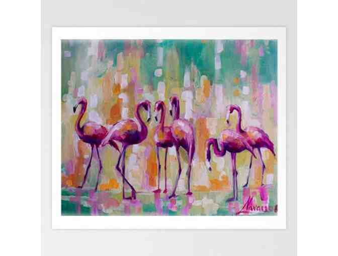 Flamingo Canvas Print "Pink crew" Modern Canvas Wall Art - Photo 1
