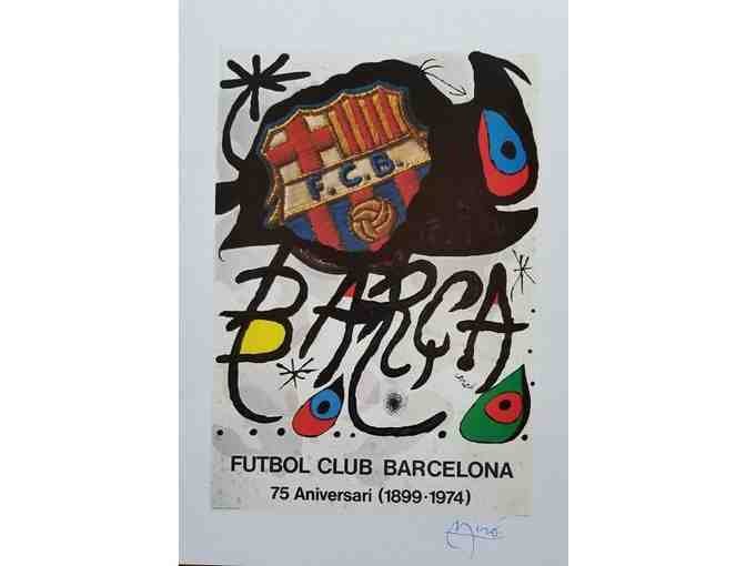 1980 Barcelona Soccer 75th Anniversary Joan Miro Autographed Print - Photo 1