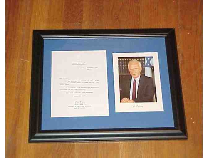 Yitzhak Rabin Autographed Piece - Photo 1