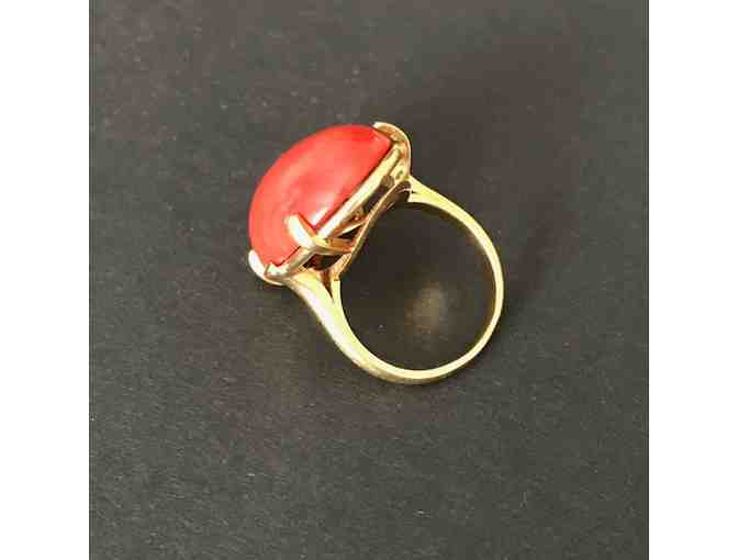 Ring Red Coral Circa 1950s