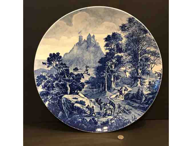 Large Wall Platter - blue and white
