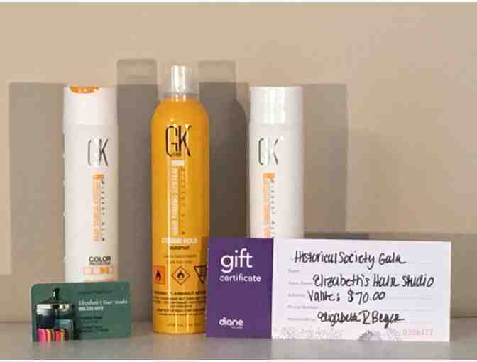 Products and $70 Gift Certificate to Elizabeth's Hair Studio