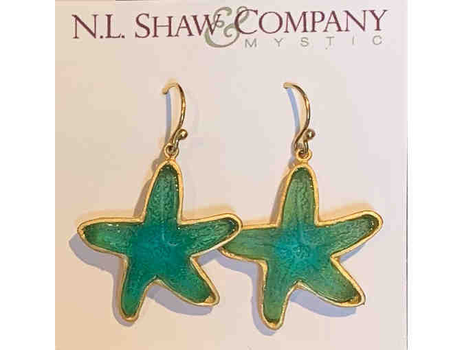 Recycled glass Sea Star Earrings by Michael Vincent Michaud from N.L. Shaw & Company - Photo 2