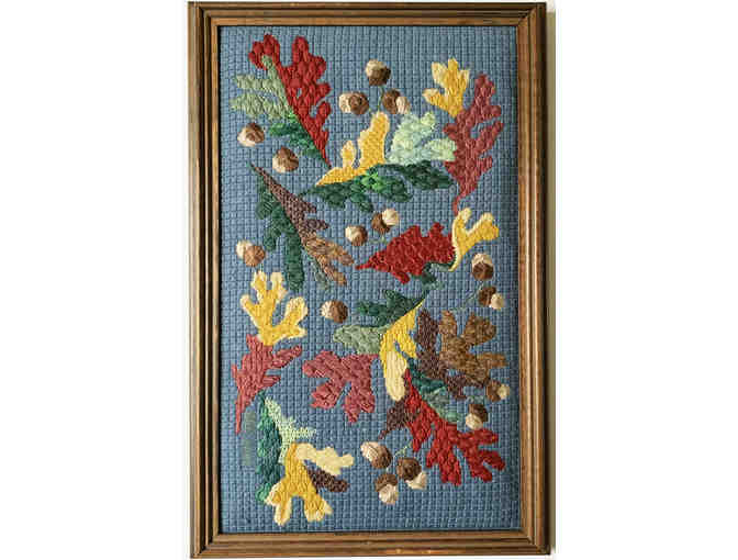 Framed Needlepoint by Anne Connerton - Fall Leaf Study