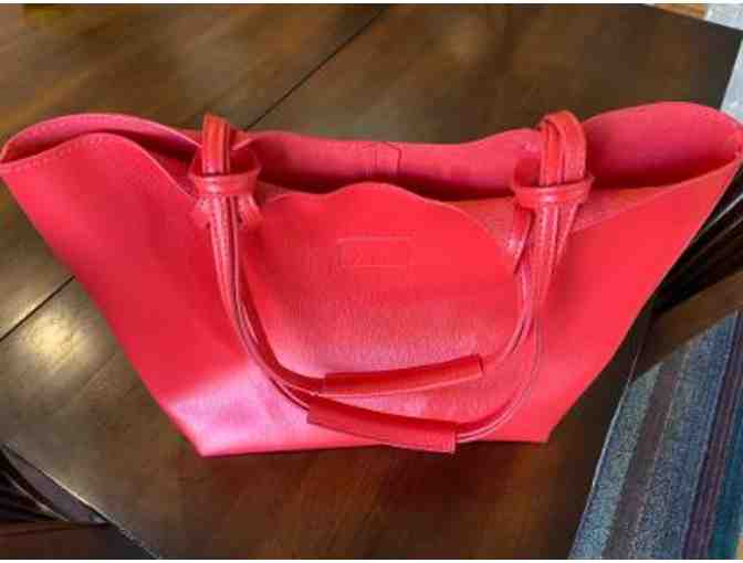 Nieman Marcus red leather tote
