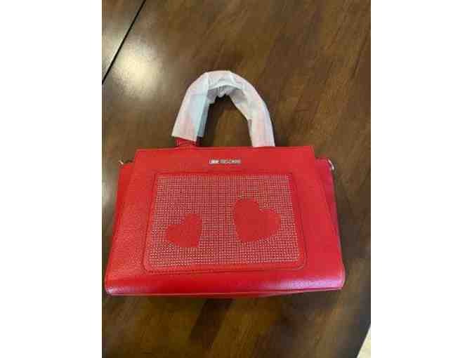 Moschino Red Tote with Hearts