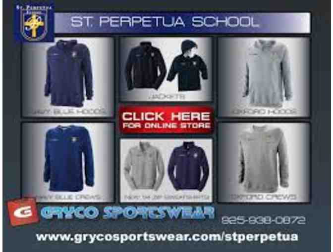St. Perpetua Grey 'Hoodie' Spiritwear Sweatshirt from Gryco Sportswear (#2)