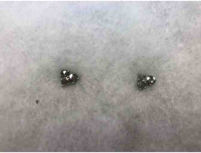 Just be Jewelry Triangle Earrings-  Raw Diamond Earrings Set in Sterling Silver