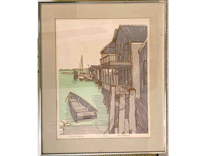 Old North Wharf 1976, Signed Print by Richard Gerstman - Photo 1