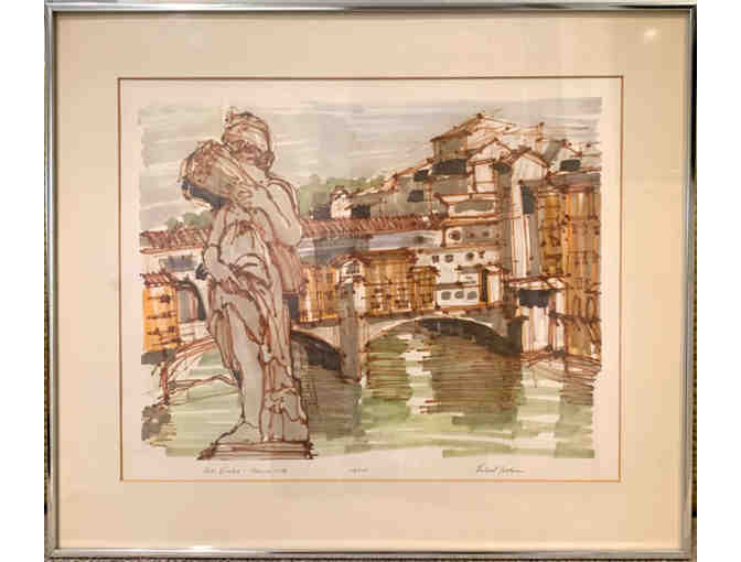 Ponte Vecchio 1978, Signed Print by Richard Gerstman - Photo 1