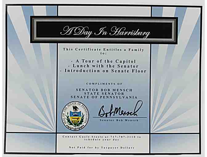 A Day in Harrisburg by Senator Bob Mensch