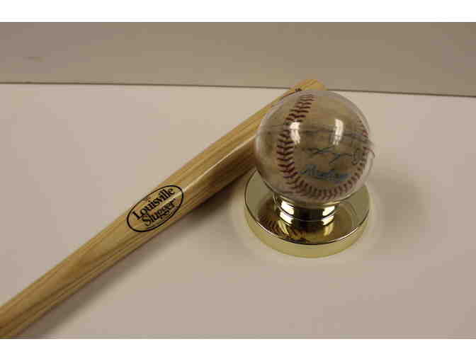 Autographed Vintage Sea Dogs Baseball and Mini Baseball Bat - Photo 1