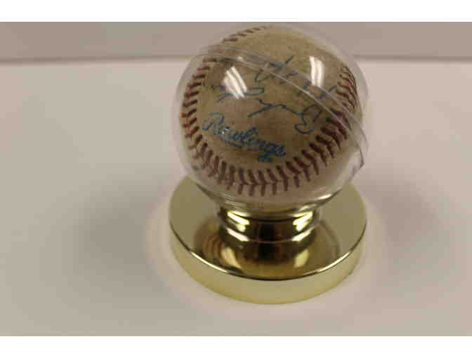 Autographed Vintage Sea Dogs Baseball and Mini Baseball Bat