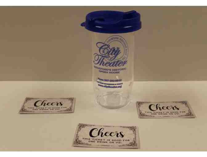 City Theater Reusable Tumbler With 3 Drink Tickets - Photo 1