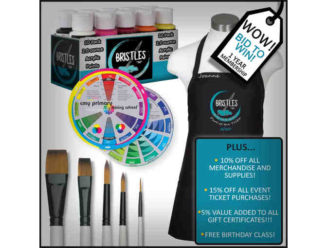 Virtual Paint Party for 20, and 1 Year Membership with Perks!