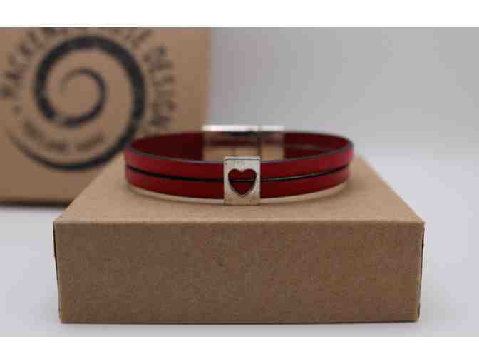 Leather Bracelet with Heart Charm