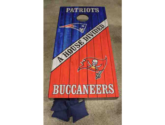 Handcrafted Patriots-Buccaneers Cornhole Boards