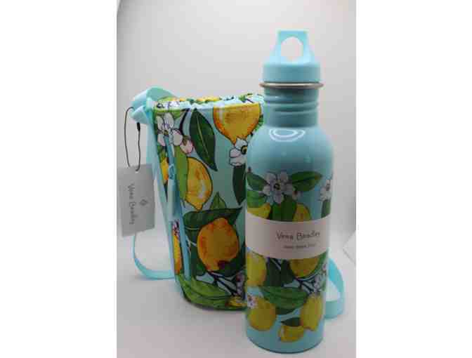 Vera Bradley picnic blanket and matching cross body water bottle