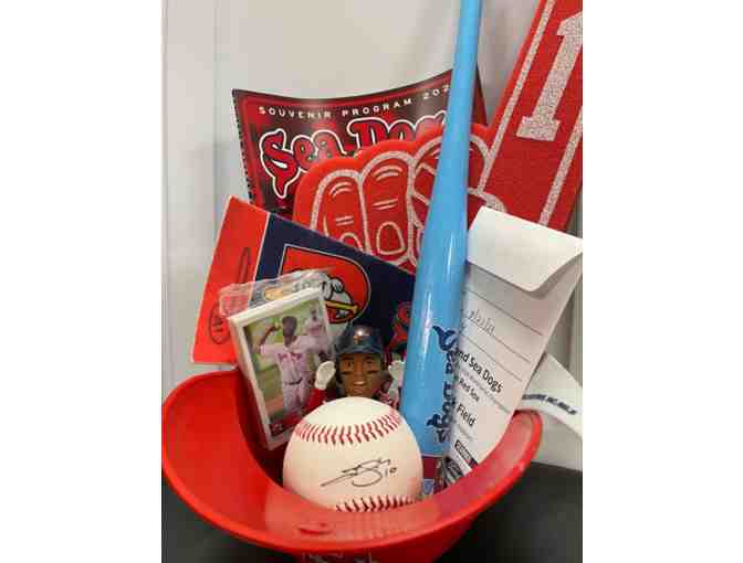 Gift Bag from the Portland Sea Dogs- includes an autographed Chris Sale pennant!