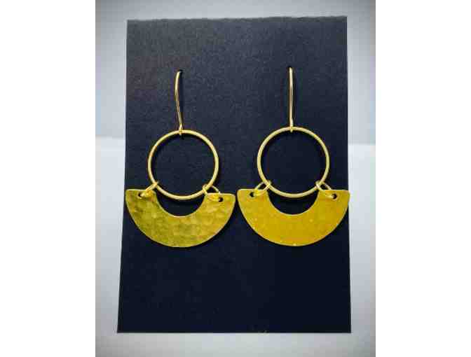Textured Brass Circle Earrings from MacKenzie Rose Designs