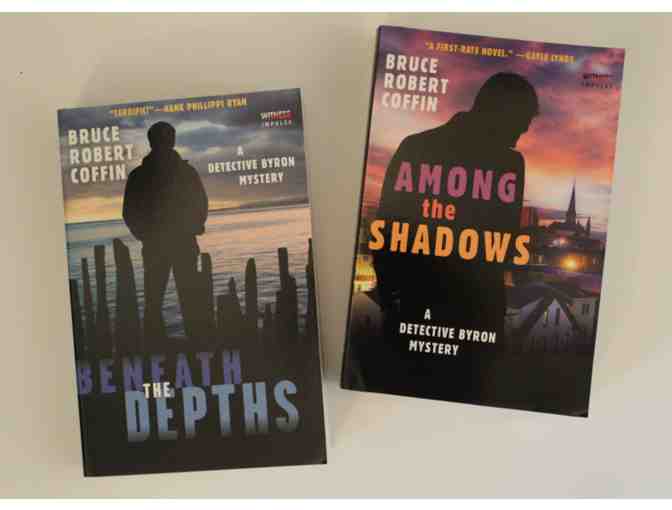 Books 1 and 2 of the Detective Byron Mystery Book Series signed by Bruce Robert Coffin