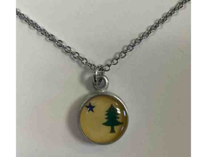 Original Maine Flag Pewter Mini Necklace from CHART Metalworks