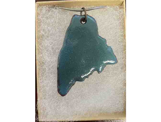 Green Enamel and Sterling Silver Maine Pendant from Rick Stark Designs