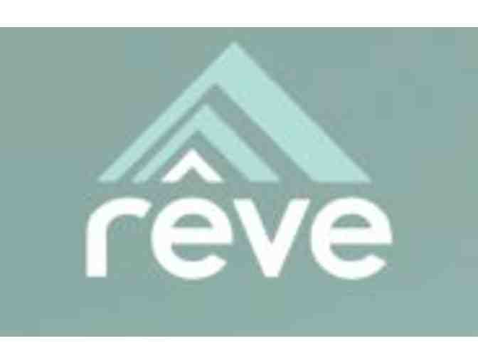 1 class at Reve Cycling Studio, Reve-branded Swell Waterbottle, and Reve-branded Tote