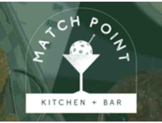 1 hour Pickleball/Golf Simulator Session and $75 to spend at Match Point Kitchen + Bar