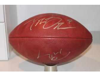 Football Hand-Signed by Two Superbowl MVPs - Brady & Brees