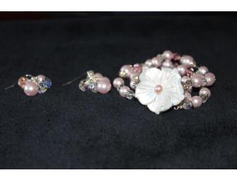 Bracelet & Earrings - Swarovski Pearl & Swarovski Crystal