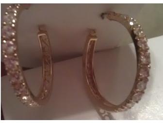 14 14 Karat Gold CZ Hoops