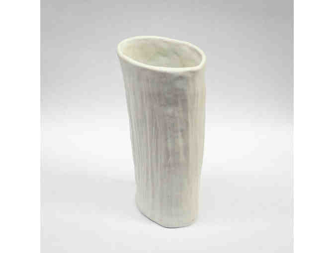 White porcelain carved asymmetrical cylinder