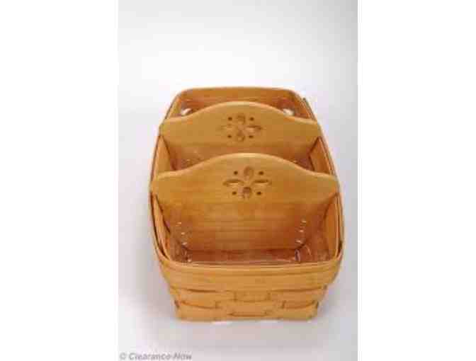 Longaberger Bread Basket with Dividers and Plastic Liners
