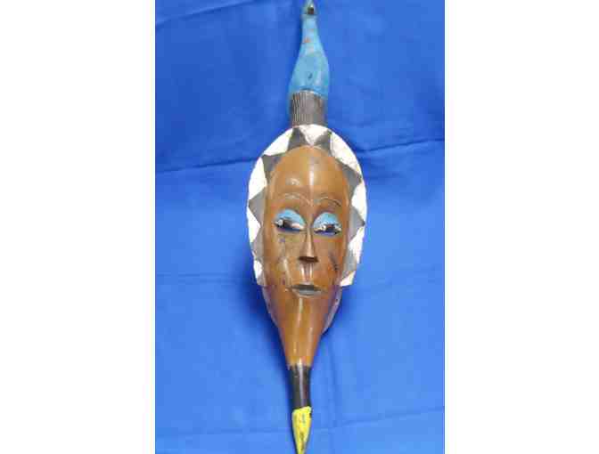 Painted Wooden Mask from Ivory Coast of Africa