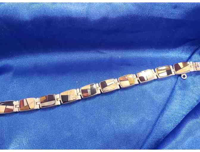 Touch of Santa Fe, Navajo Stone Set in Sterling Bracelet