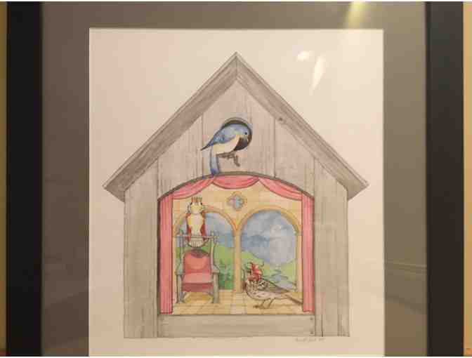 In Need of the Perfect Gift or To Brighten Up a Room?  Lovely Birdhouse Watercolor