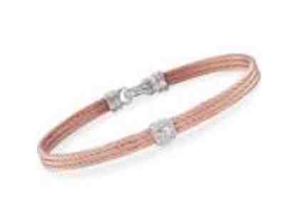 ALOR "Classique" Diamond Station Rose Cable Bracelet (7")