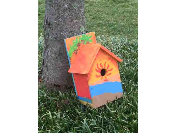 'Sunset at the Beach' themed Wooden Bird House