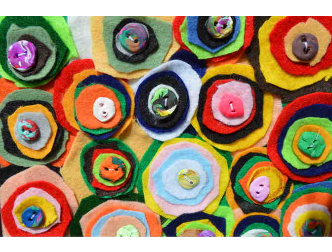 Handmade Circles and Buttons 3D Wall Hanging - created by SUMMIT STUDENTS! (IT Group)