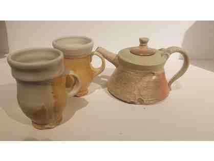 Otis Pottery Teapot and two mugs