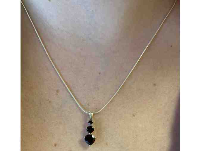 Triple Heart Garnet Necklace