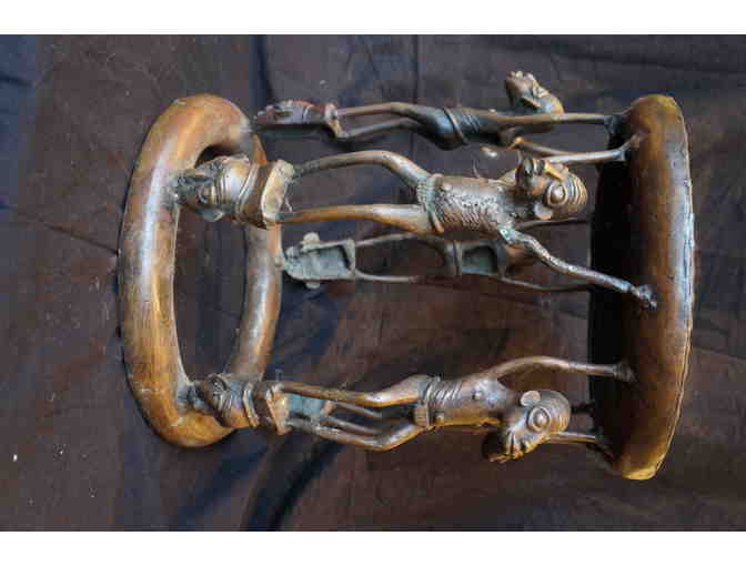 African Artifact: Bronze Stool Tikar