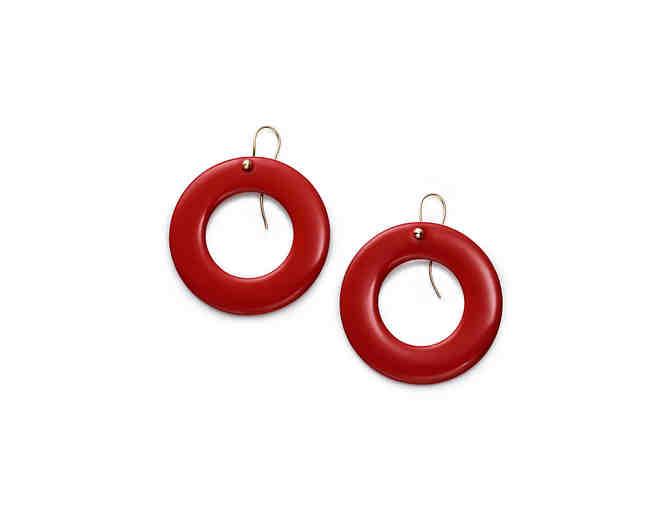 Elsa Peretti Sevillana Red Laquer Earrings for Tiffany
