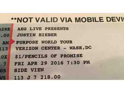 Justin Bieber-Purpose World Tour-Tickets---Washington DC