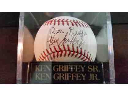 Ken Griffey Jr. and Ken Griffey Sr. Autographed Baseball
