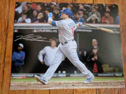Kyle Schwarber Autographed World Series Action Photo