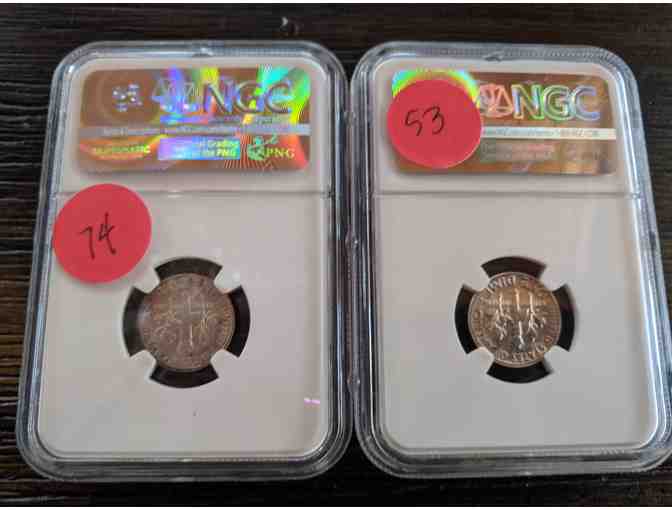 Two (2) NGC Graded SILVER dimes