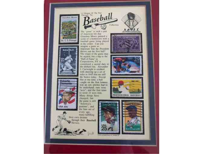 'Glimpse of the Past Through The Baseball Collection' Framed Stamp Collection
